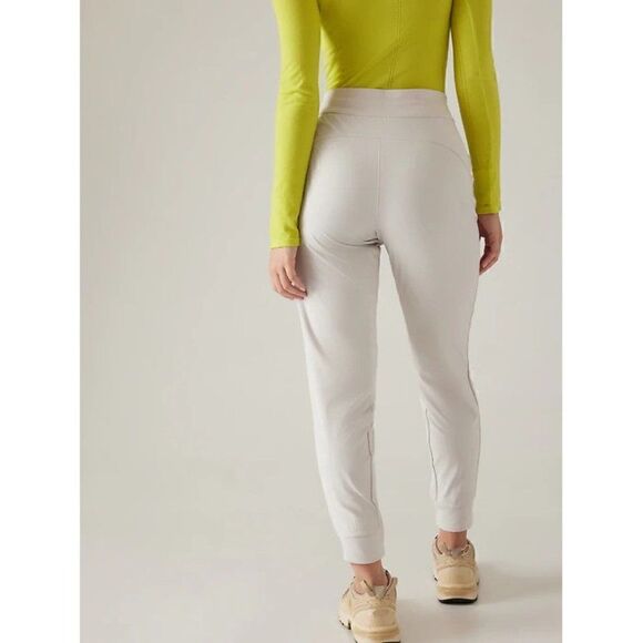 Athleta Headlands Hybrid Mid Rise Jogger Pants in Birch Grey - Picture 2 of 12